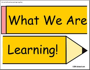 Bulletin Board: What  We Are Learning! Sign