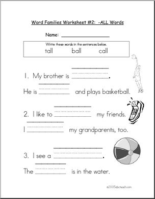 Word Family – all words Worksheet – Abcteach