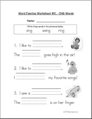 Word Family Ing Words Worksheet Abcteach - vrogue.co