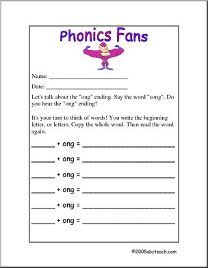 Phonics Fans: “ong” words