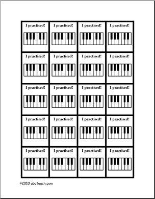 Music: Piano “I Practised” Stickers