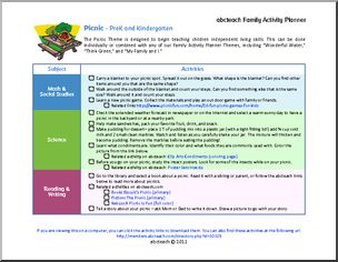 Family Activity Planner: Picnic Theme