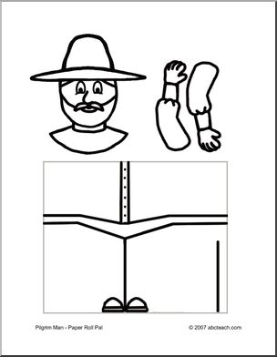 Craft: Paper Roll Pal – Pilgrim Man (preschool-elem)