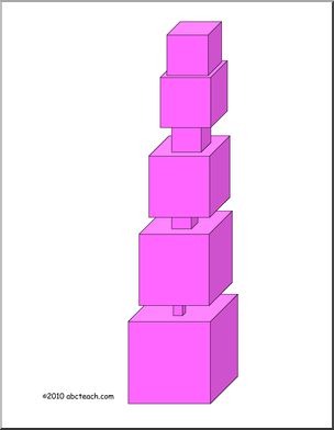 Pink Tower Block Extension (montessori) (color)