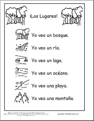 Spanish: Vocabulario – Lugares (primaria)
