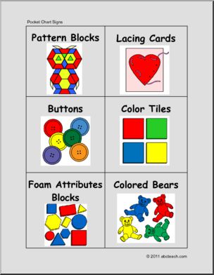Center Signs: Pocket Charts (color) (set 3)