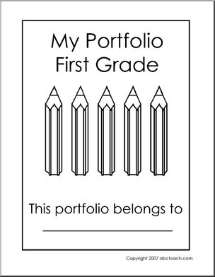 Portfolio Cover: First Grade (B/W)