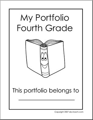 Portfolio Cover: Fourth Grade (B/W)