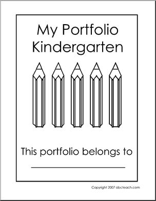 Portfolio Cover: Kindergarten (B/W)