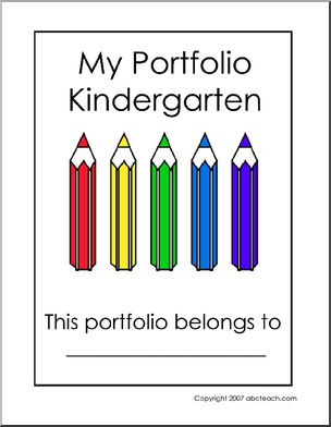 Portfolio Cover: Kindergarten – Abcteach