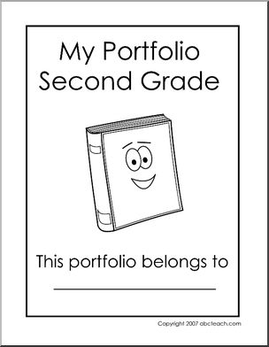Portfolio Cover: Second Grade (B/W)