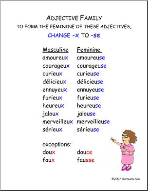 French: Poster-Adjective FamilyÃ–eux