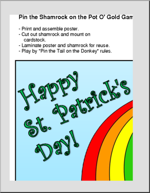 “Pin the Shamrock on the Pot O’ Gold” Game