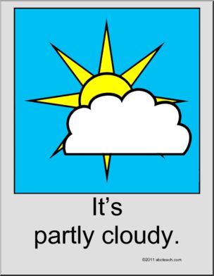 Poster: Weather Expressions Ã±”It’s partly cloudy.” (ESL)
