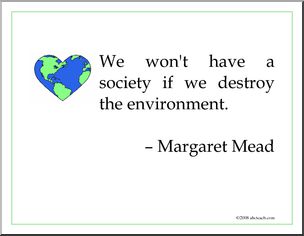 Poster: Think Green – Mead quote