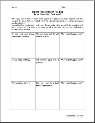 Worksheet: Predicting Outcomes (primary/elementary)