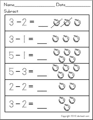 Subtraction – 2 digits (set 3) Clip Art – Abcteach