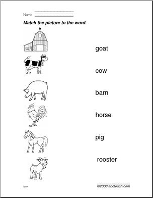 Farm theme (prek/primary)’ Picture Reading – Abcteach