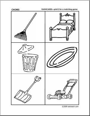 Matching: Chores Pictures (preschool/primary)