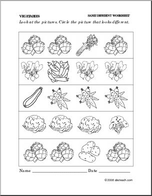 vegetable theme worksheets abcteach