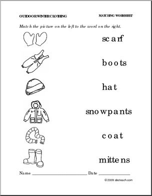 Clothing Theme Worksheets – Abcteach