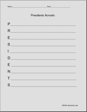 President Acrostic Form