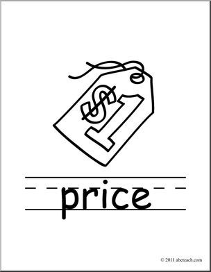 Clip Art: Basic Words: Price B&W (poster)
