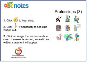 Interactive: Notebook: Professions (audio) ESL 3 of 4