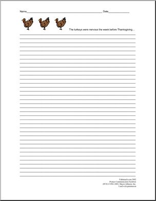Thanksgiving – Turkeys (upper elementary) Writing Prompt