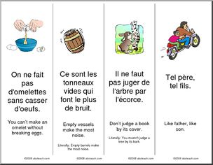 French: Bookmarks – proverbs 2 – Abcteach