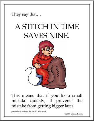 Proverb Poster: A stitch in time…