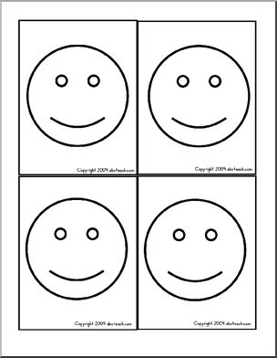 Punch Pin Card: Happy Face – 4 per page (Montessori/preschool)