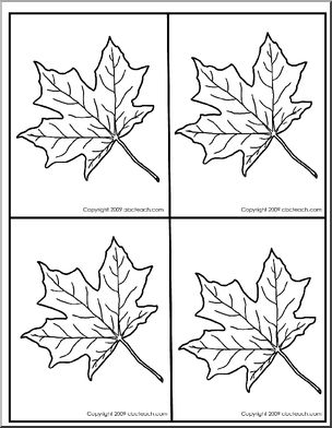 Punch Pin Card:  Maple Leaf – 4 per page (Montessori/preschool)