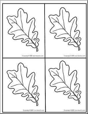Punch Pin Card: Oak Leaf – 4 per page (Montessori/preschool)