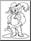Clip Art: Puss In Boots (coloring page)