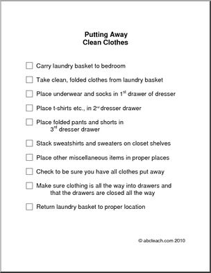 Special Needs: Putting Away Clean Clothes (primary)
