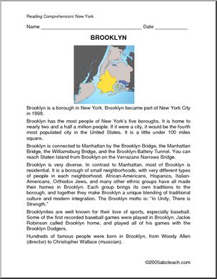 Comprehension: New York – Brooklyn (primary/elem)