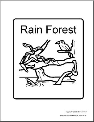Sign: Rain Forest (coloring book version)