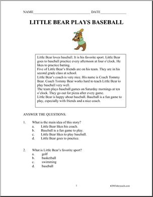 Fiction: Little Bear Plays Baseball (primary)