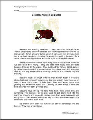 Comprehension: Beavers (upper elementary)