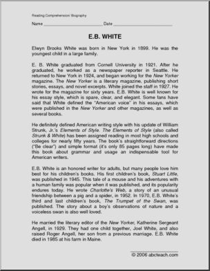 E. B. White (upper elem) Biography