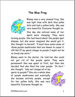 Fiction: The Blue Frog (primary/elementary)