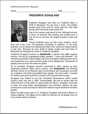 Biography: Frederick Douglass (upper elem/ middle)