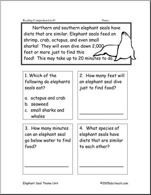 Comprehension: Elephant Seals (primary)
