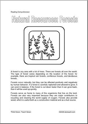 Comprehension: Natural Resources – Forests (upper elem/middle)