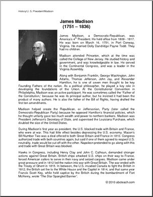 Biography: U.S. President James Madison (upper elem/middle)