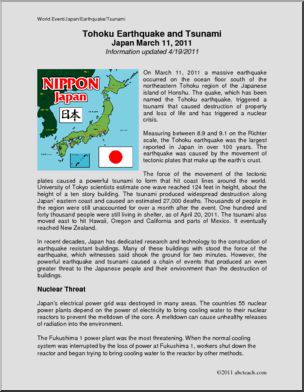 Comprehension: Tohoku Earthquake & Tsunami 2011 (upper elem/middle)