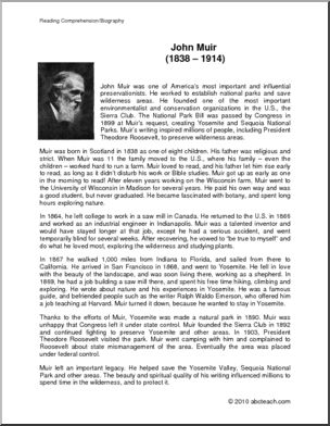 Biography: John Muir (upper elem/middle)
