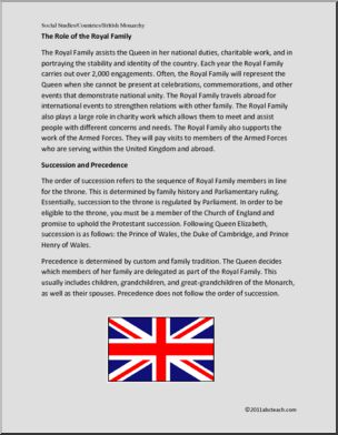 Comprehension: The British Monarchy (upper elem/middle)