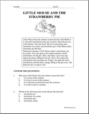 Fiction: Little Mouse and the Strawberry Pie (primary)